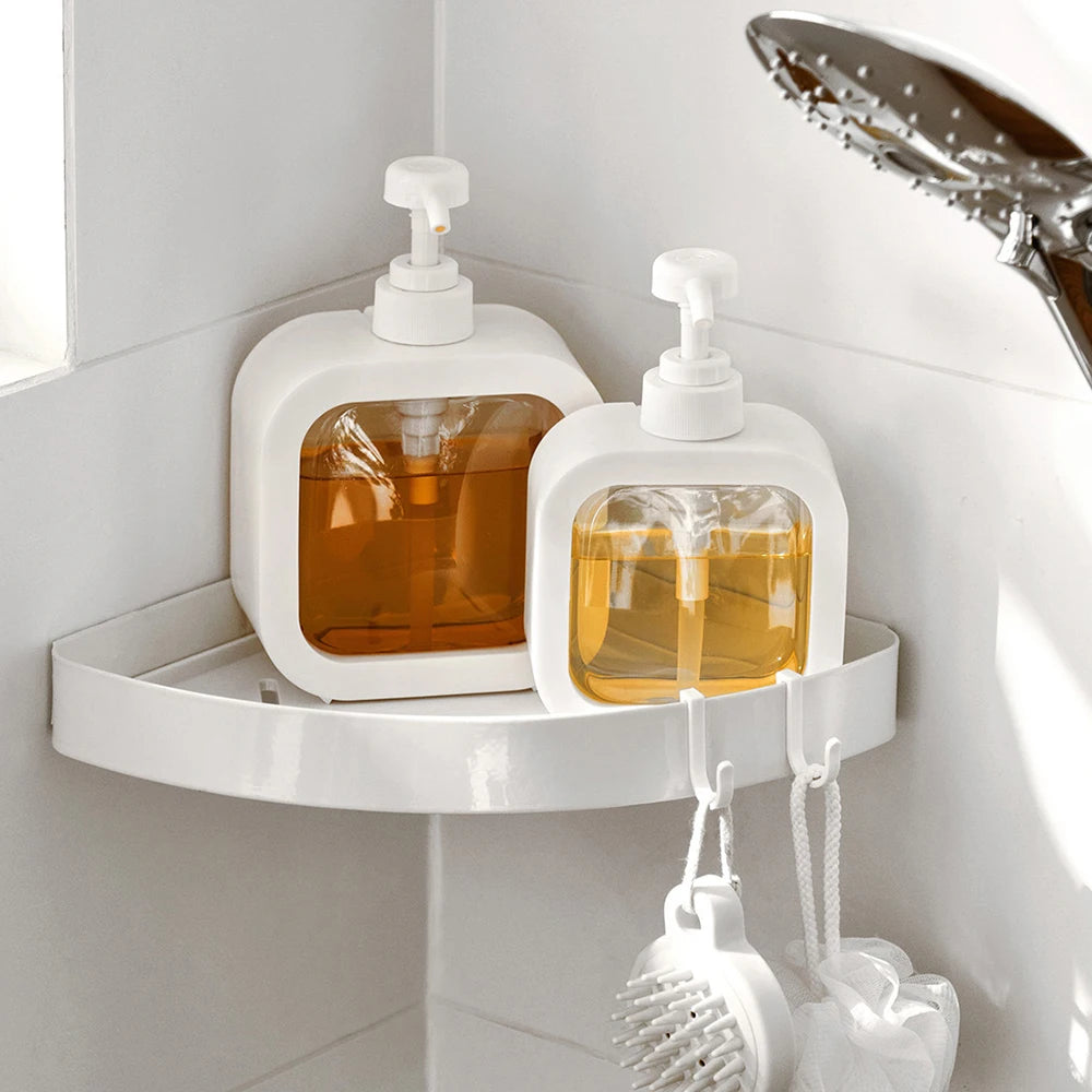 Dispenser de Sabão Plástico Transparente 300ml e 500ml para Banheiro, Cozinha e Viagem