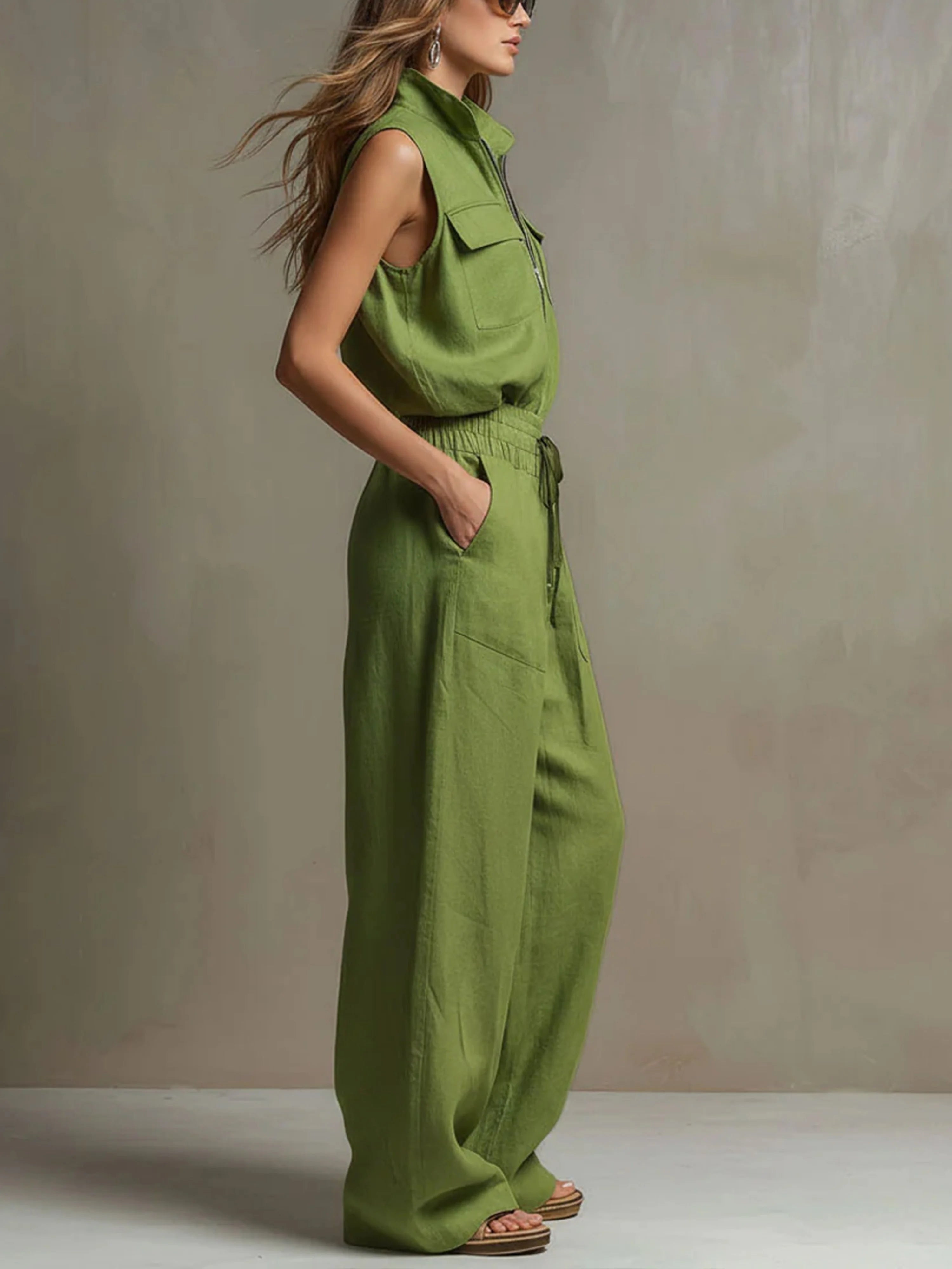 Women's 2-Piece Tank Top & Wide Leg Pants Set – Casual Summer Suit