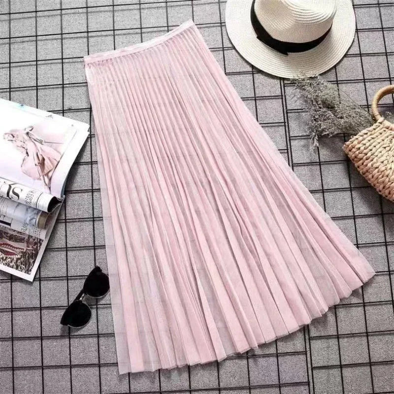 Women's Lace Mesh Tulle Mini Skirt – High Waist Transparent Floral | Korean Fashion
