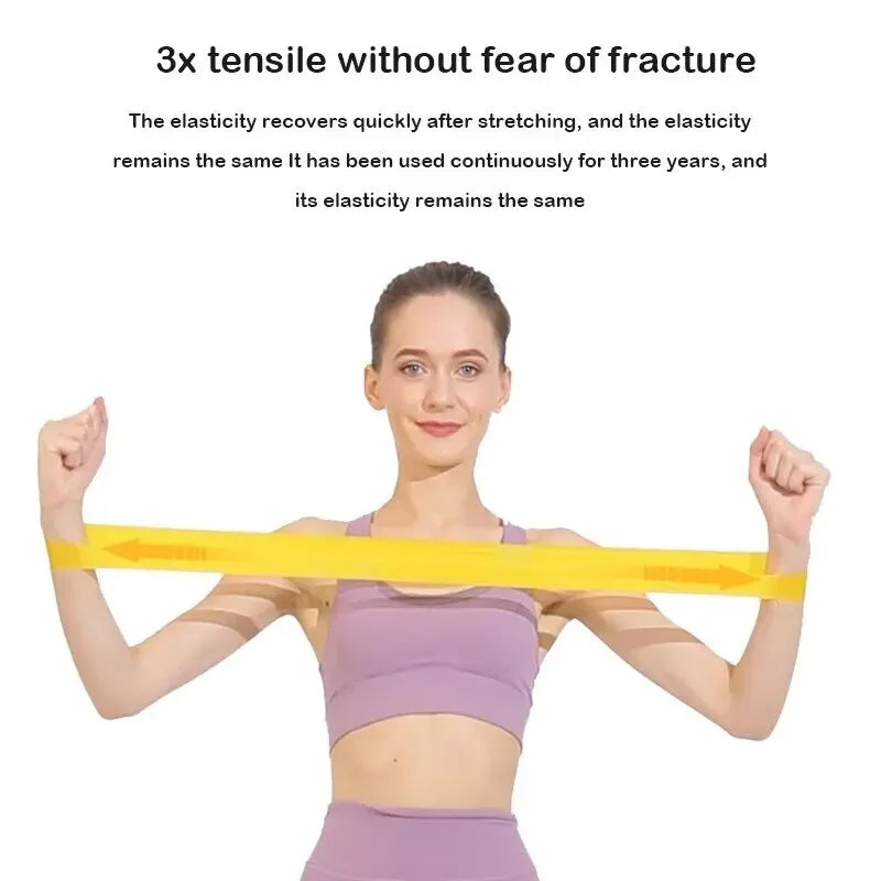 Kit 5 Faixas Elásticas de Resistência para Yoga Agachamento Glúteos e Alongamento