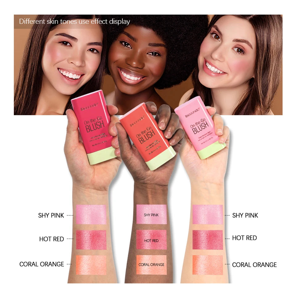 Blush Stick Cremoso Waterproof com Alta Pigmentação e Longa Duração 7 Tons Ilumina e Colore