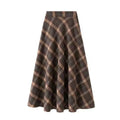 Women's High-Waist A-Line Skirt – Retro Solid Knee-Length Casual Dress