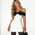 Off Shoulder Bow Mini Dress – Slim Fit Sleeveless | Women's Sexy Club & Party Streetwear