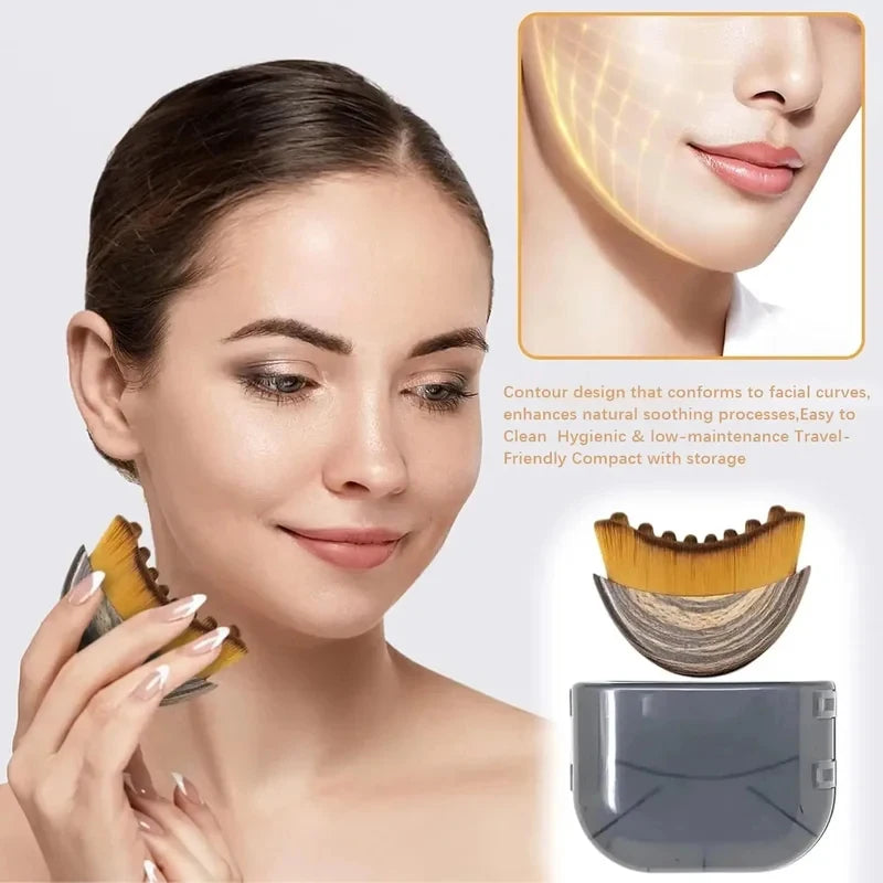 Escova de Drenagem Linfática Facial Modeladora para Queixo e Contorno do Rosto