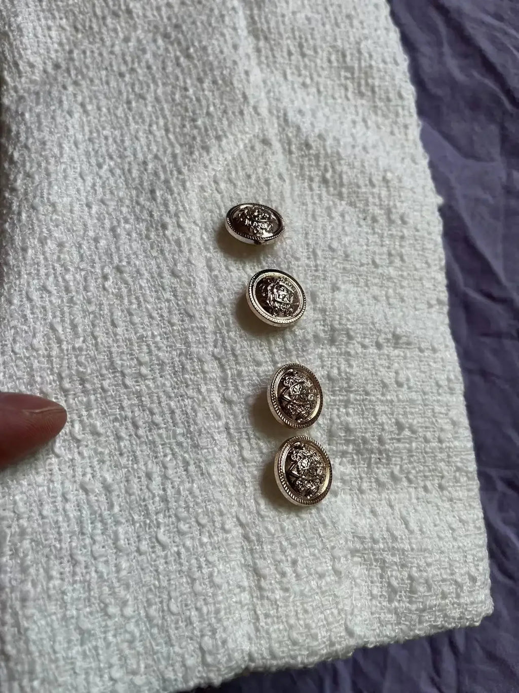 Women's French Tweed Short Coat – Gold Button Slim Jacket | Office Lady Style