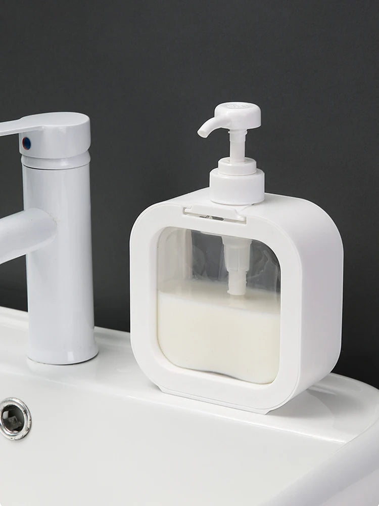 Dispenser de Sabão Plástico Transparente 300ml e 500ml para Banheiro, Cozinha e Viagem