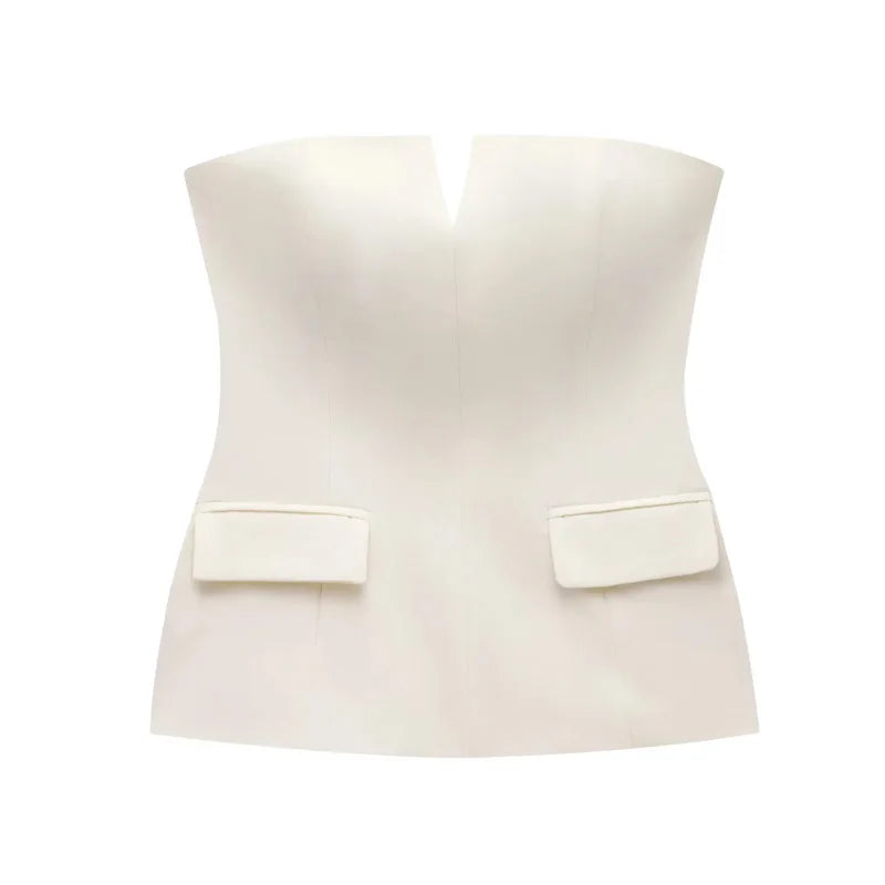 Women's Backless Corset Tube Top | Strapless Crop Tank | High Street Summer Essential