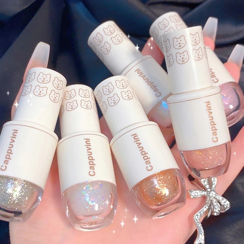 Sombra Líquida Perlada com Glitter e Brilho Intenso Waterproof Longa Duração 6 Cores